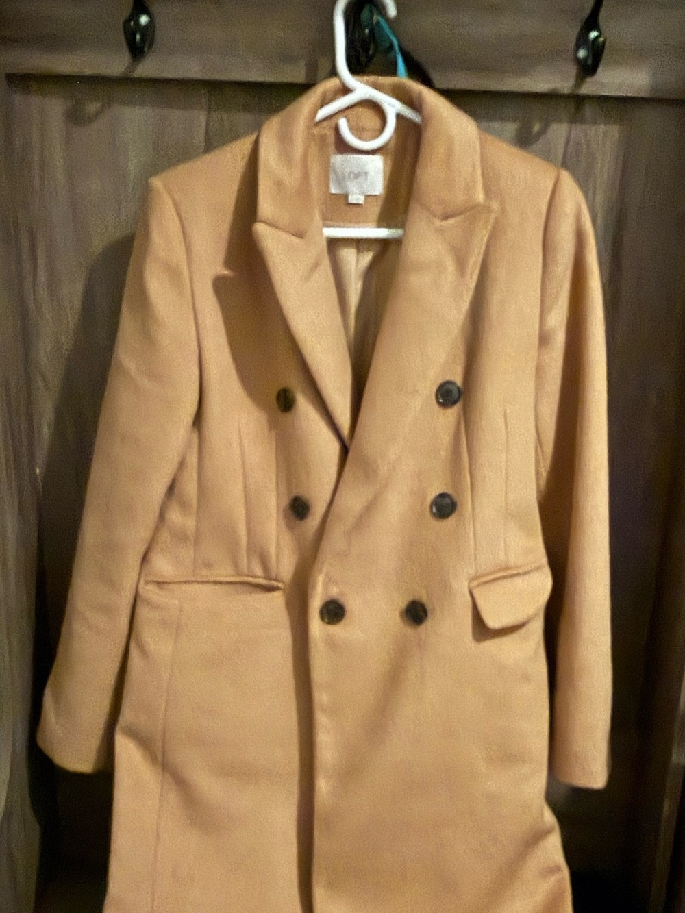 LOFT Double-Breasted Camel Pea Coat